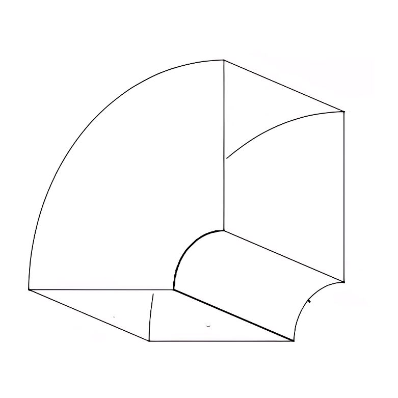 90 Deg. Elbow with Radius Throat drawing