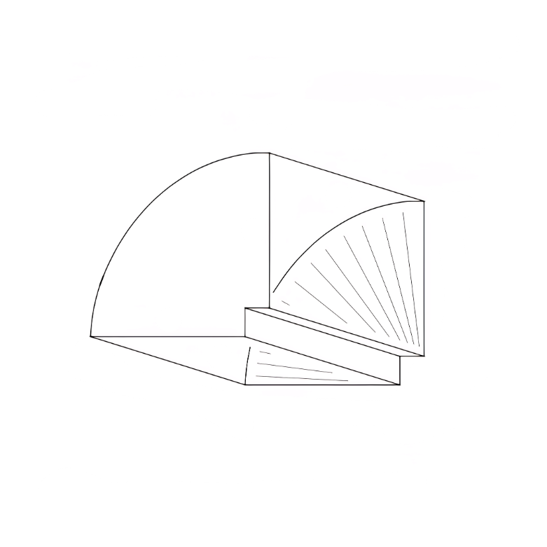Rad. ELL with Square Throat drawing