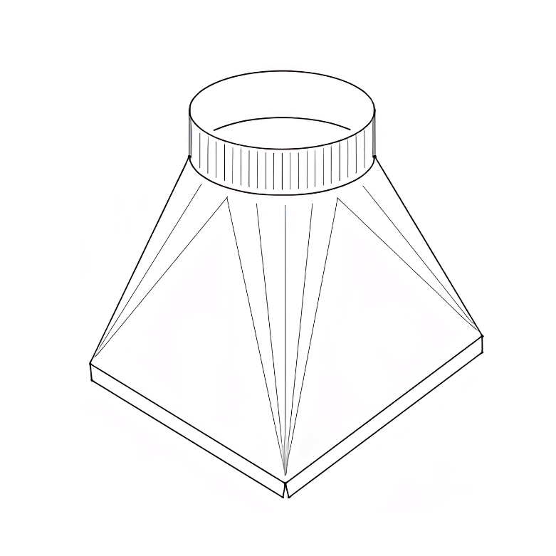 Square to Round drawing