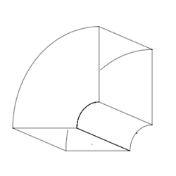 90 Deg. Elbow with Radius Throat drawing